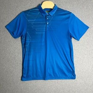PGA‎ TOUR Men's Blue ProSeries Athletic Fit Golf Polo Shirt Geometric Size  XL